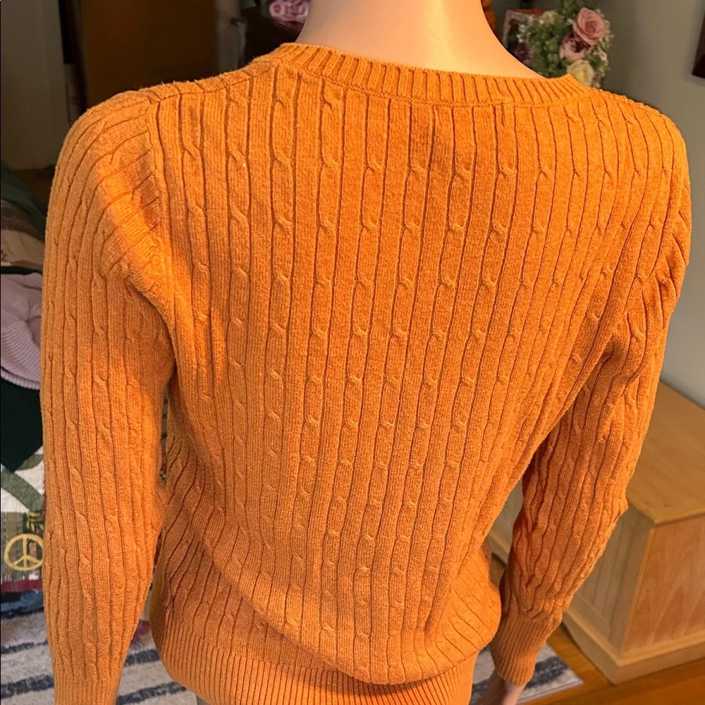 Merona Women's V-Neck Sweater in Vibrant Orange - Picture 4 of 4